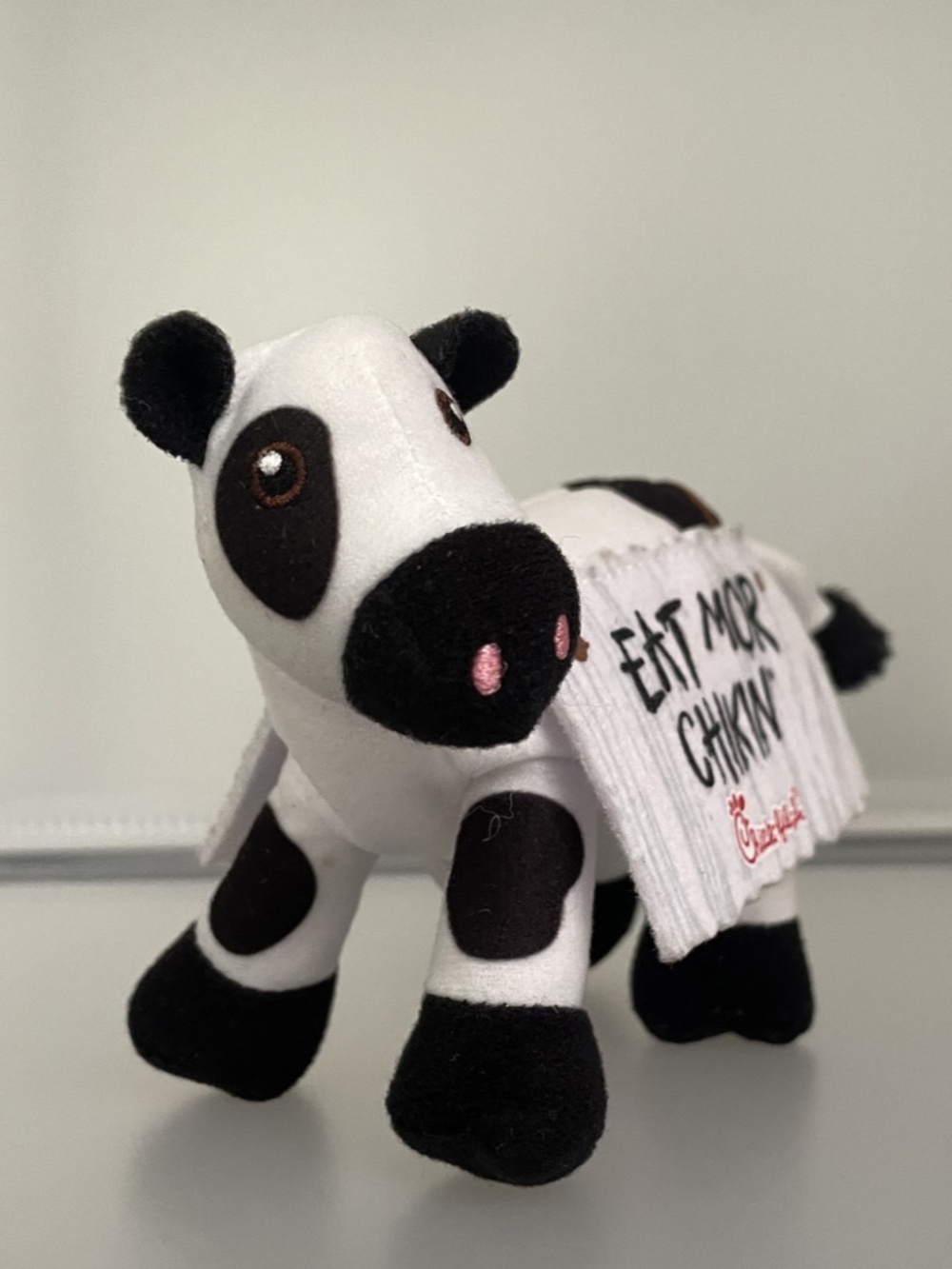 Chick-fil-A Eat Mor Chikin Cow Plush 6" Stuffed Animal Black White 2017 Toy